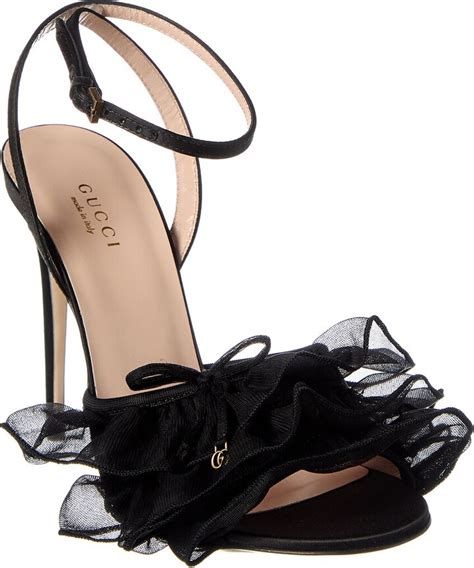 gucci ruffled satin sandal|red Gucci sandals heels.